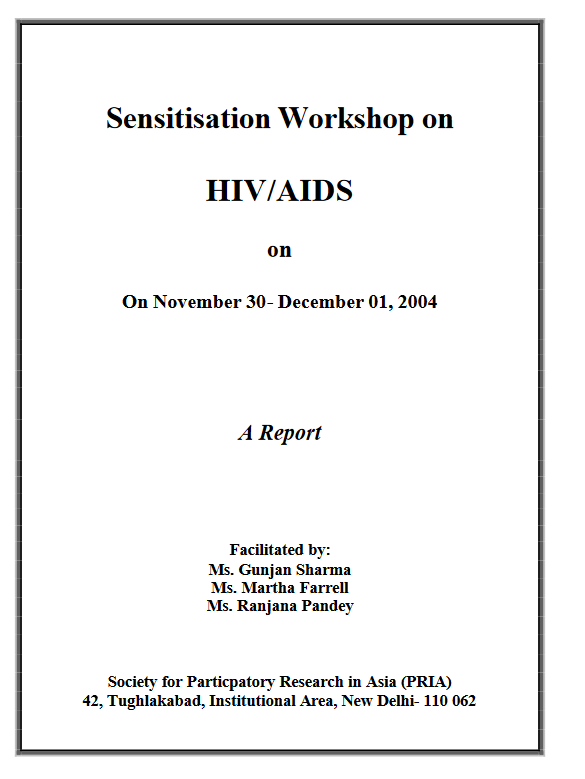 Sensitisation Workshop on HIV/AIDS
