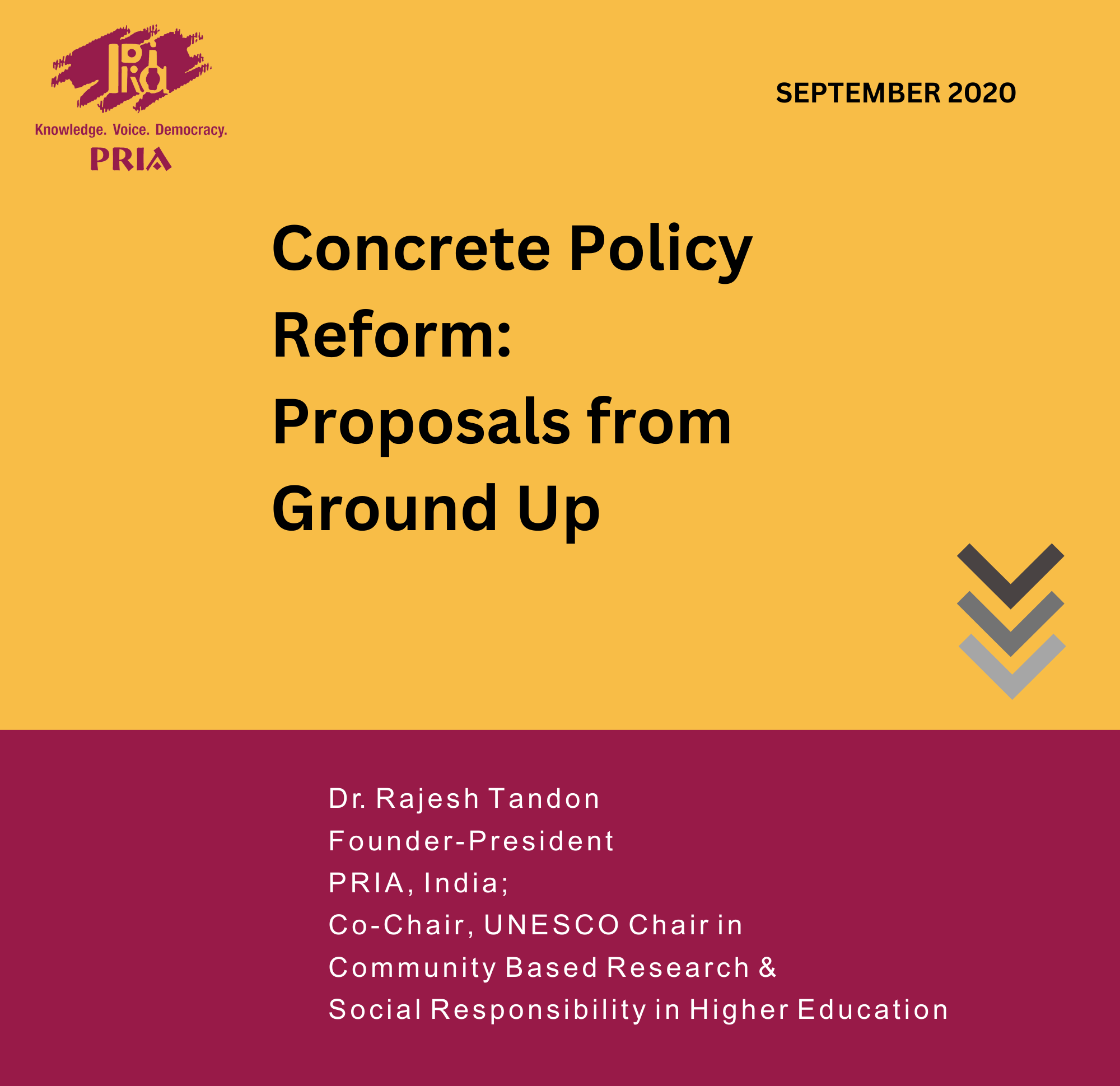 Concrete Policy Reform: Proposals From Ground Up