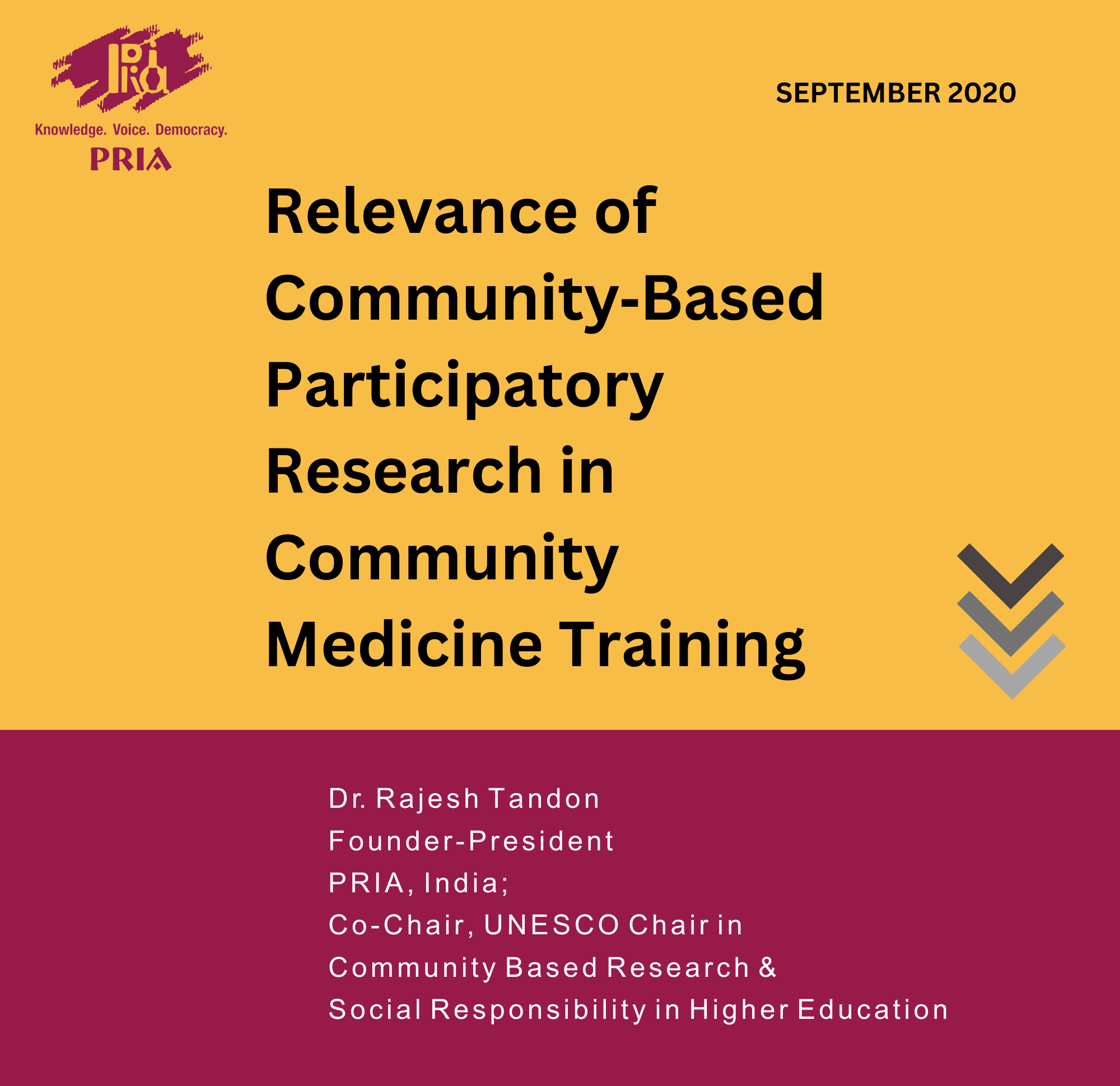 Relevance of Community-Based Participatory Research in Community Medicine Training