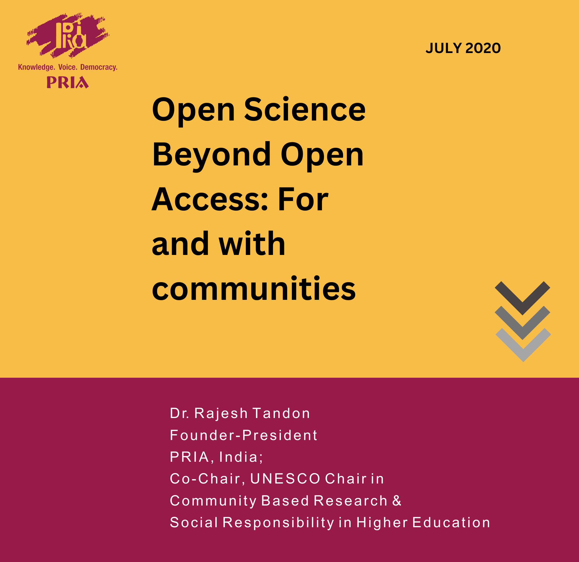 Open Science Beyond Open Access: For and with communities: A step towards the decolonization of knowledge